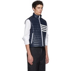 Thom Browne Navy Down Quilted Four Bar Vest