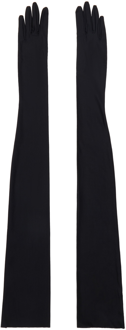 Dries Van Noten Black Long Gloves