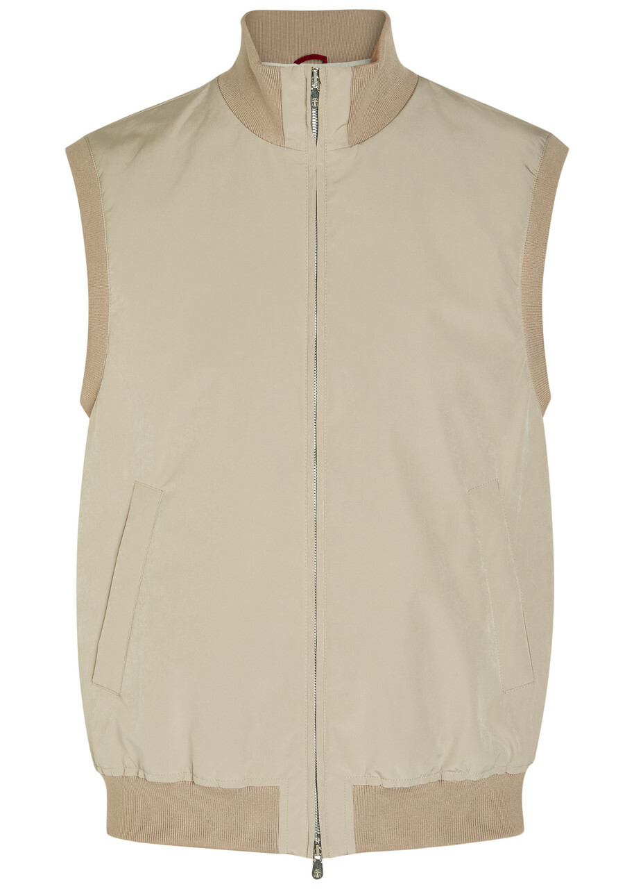 Brunello Cucinelli Water Resistant Sleeveless Nylon Gilet Brown