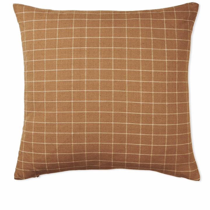Photo: Ferm Living Check Cotton Cushion in Brown