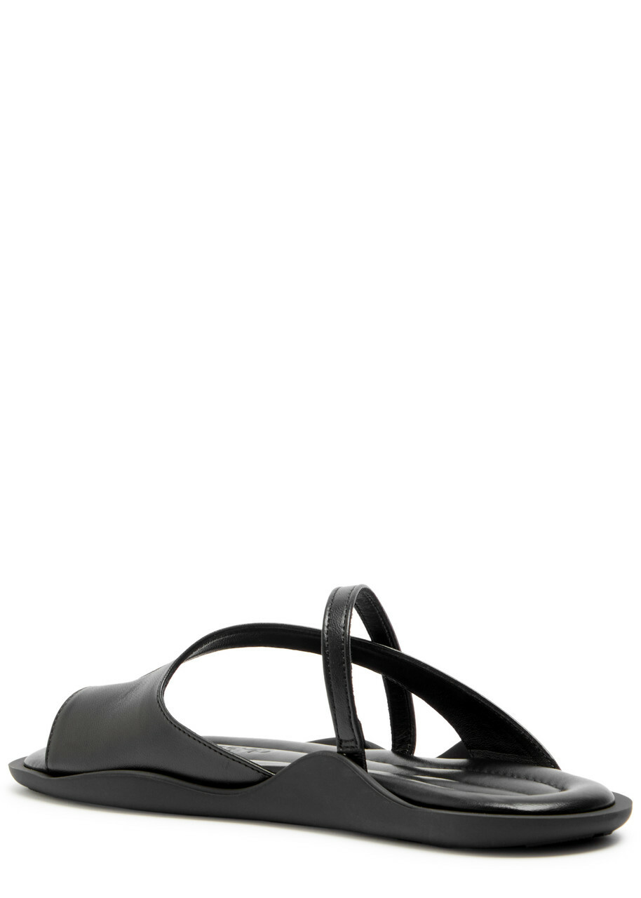 Gia Borghini Riley Leather Thong Sandals Black