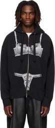 VAQUERA Black Trompe l'Oeil Zip Hoodie