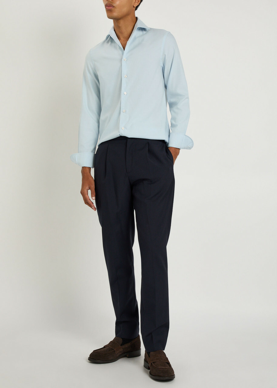 Aurélien Cotton-blend Shirt Blue