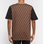 Fendi - Logo-Appliquéd Printed Cotton-Jersey T-Shirt - Men - Brown