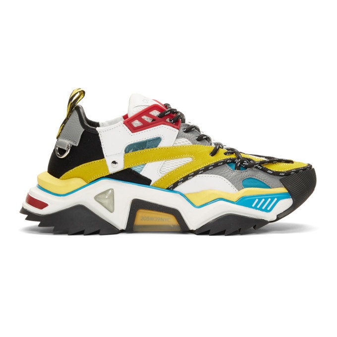 Photo: Calvin Klein 205W39NYC Blue and Yellow Strike 205 Sneakers