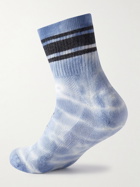 Satisfy - Striped Tie-Dyed Merino Wool Socks - Blue