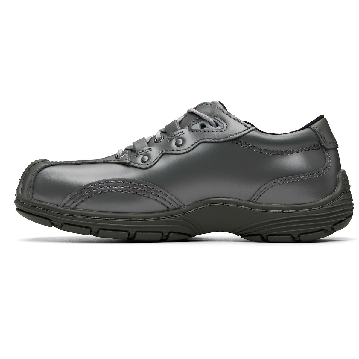 Dr. Martens Gray Aurix Satin Finish Leather 5I Sneakers