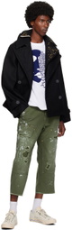 kolor Black Double Lapel Peacoat
