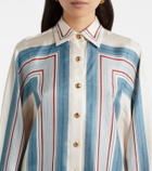 Zimmermann Striped scarf-detail silk shirt
