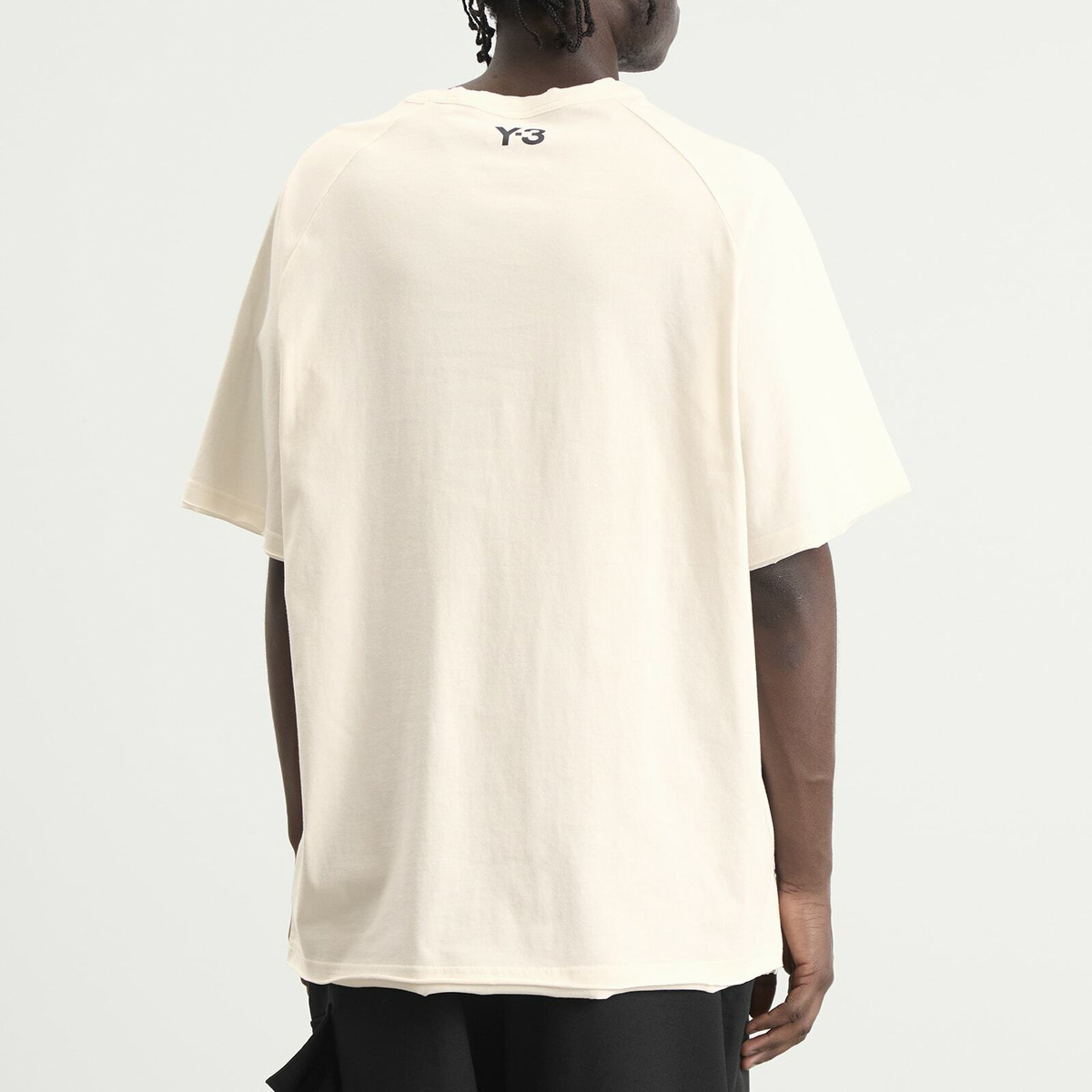 Y-3 Men's Distressed Short Sleeve T-Shirt in Beige