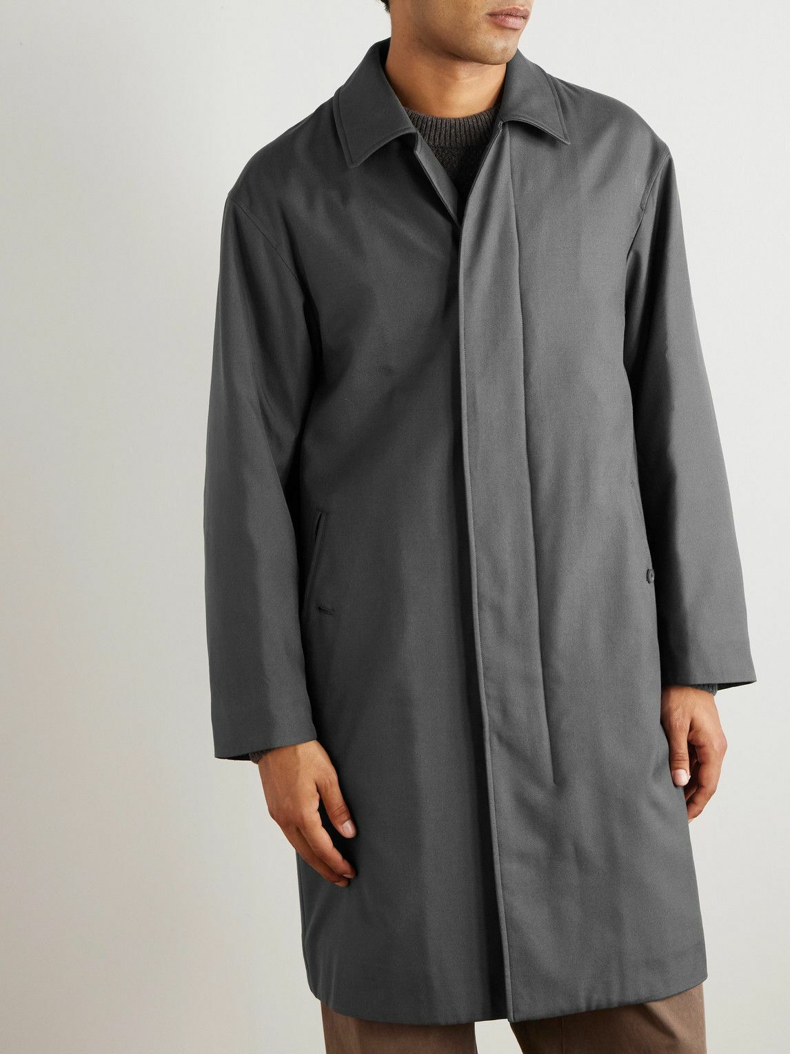 ATON - Padded Silk-Twill Jacket - Gray