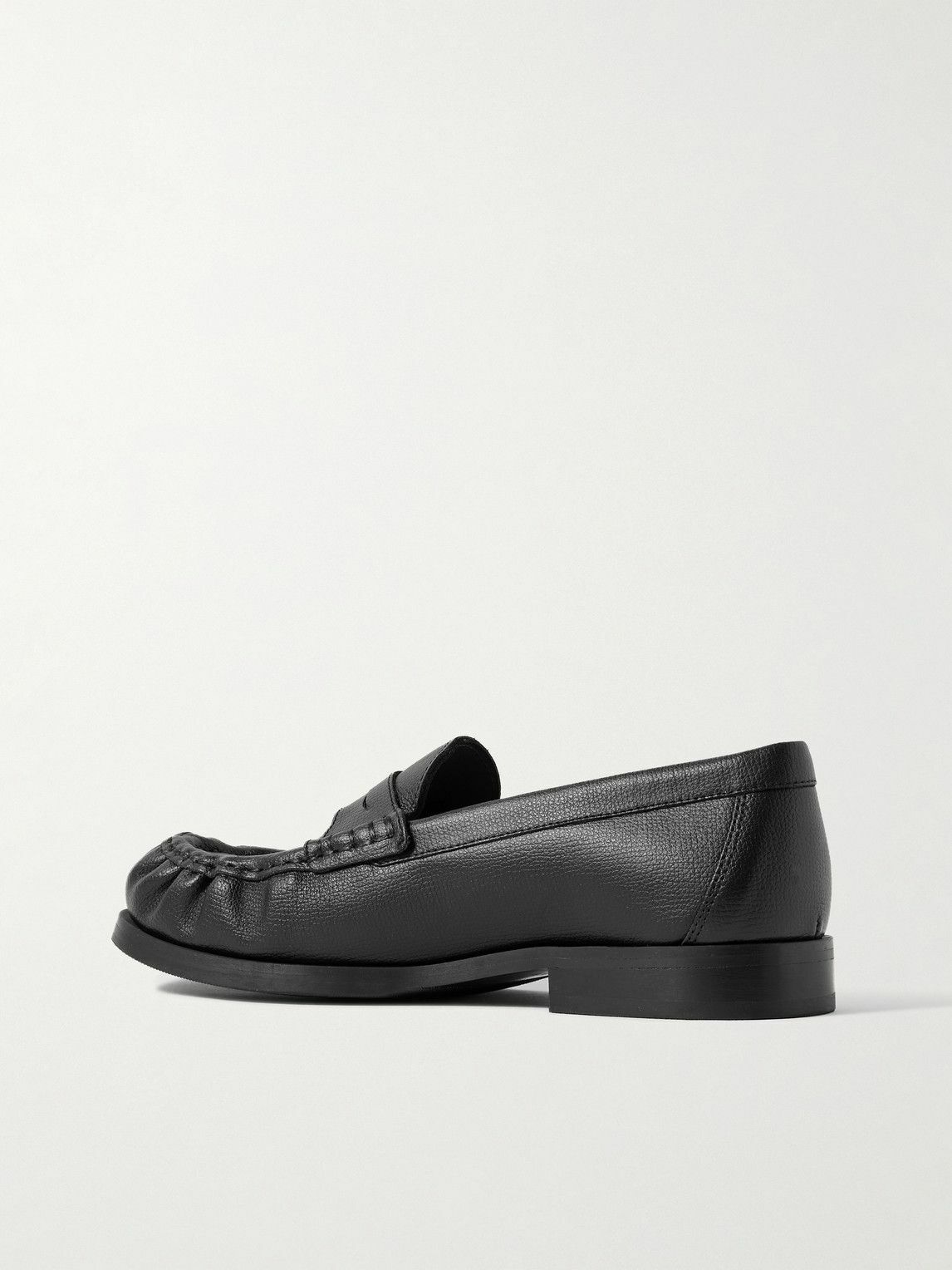 VINNY's - Ogee Full-Grain Leather Penny Loafers - Black