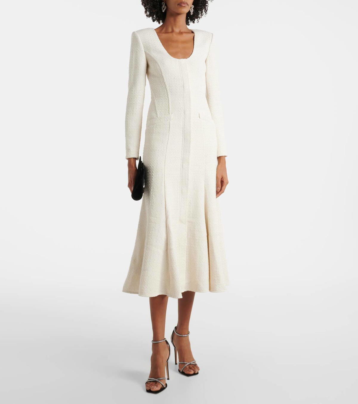 ROLAND MOURET クレープ ミディドレス Roland Mouret Knotted Crepe Midi Dress Aubergine Roland Mouret