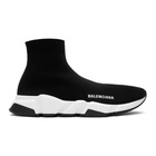 Balenciaga Black and White Speed Sneakers