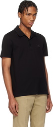 Courrèges Black 'AC' Piqué Polo