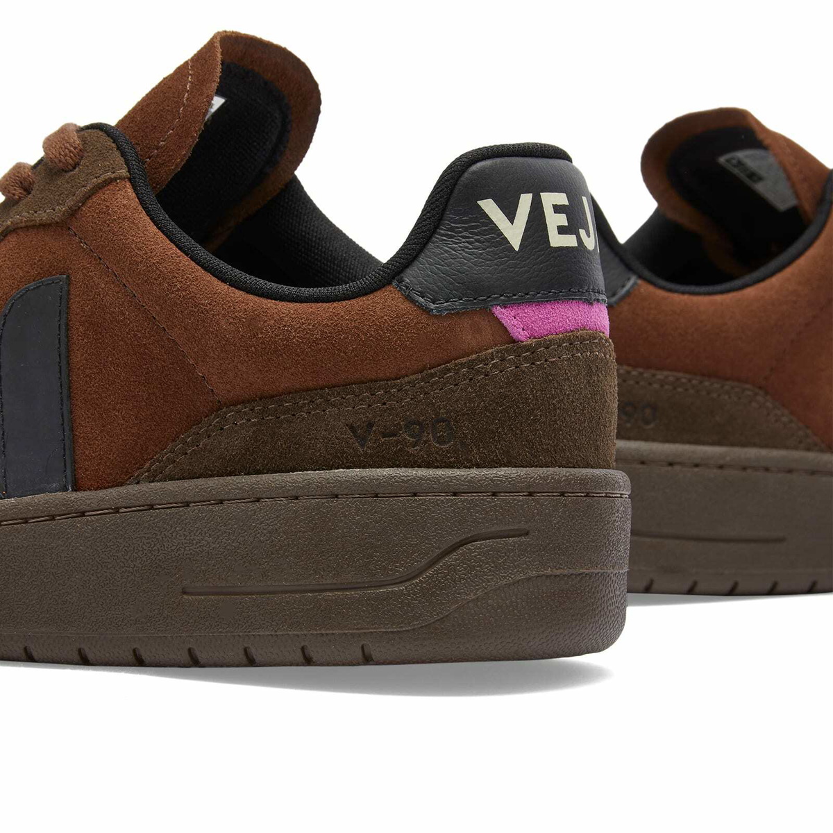 Veja Women's V-90 Suede Sneaker in Walnut Black VEJA