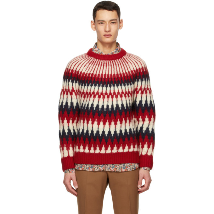 Photo: Gucci Red Wool Zigzag Sweater