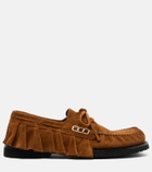 JW Anderson Ruffled suede boat shoes