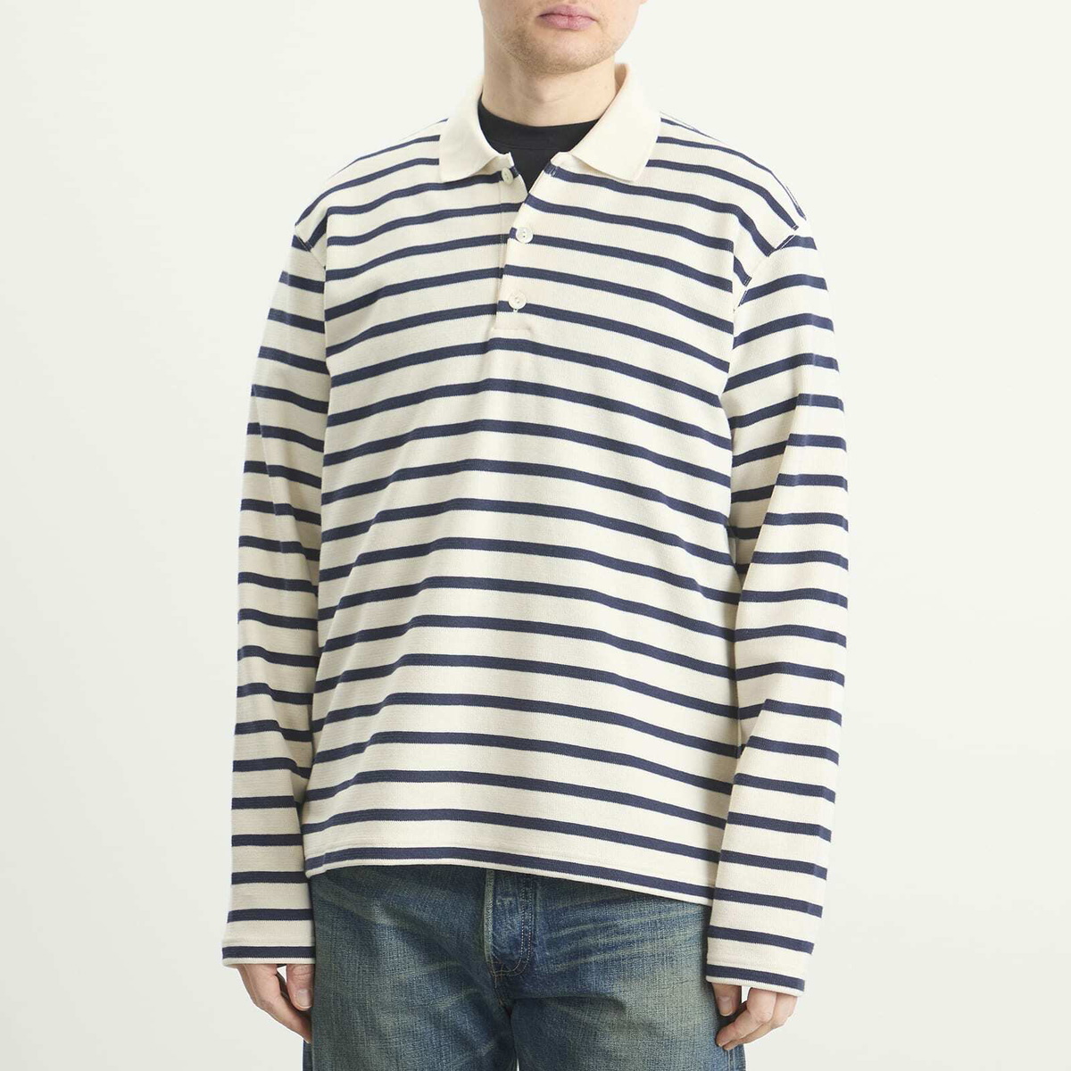 Junya Watanabe MAN Men's Long Sleeve Jersey in Ntrl/Navy