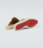 Christian Louboutin Flat Crosta suede espadrille slides