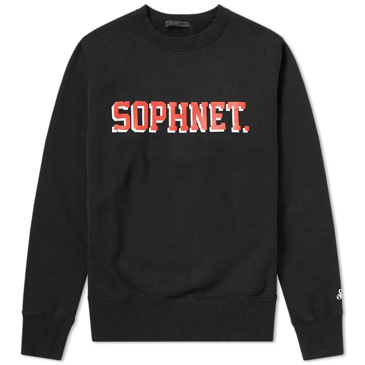 Photo: SOPHNET. Logo Crew Sweat Black