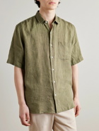 Sunspel - Striped Linen Shirt - Green