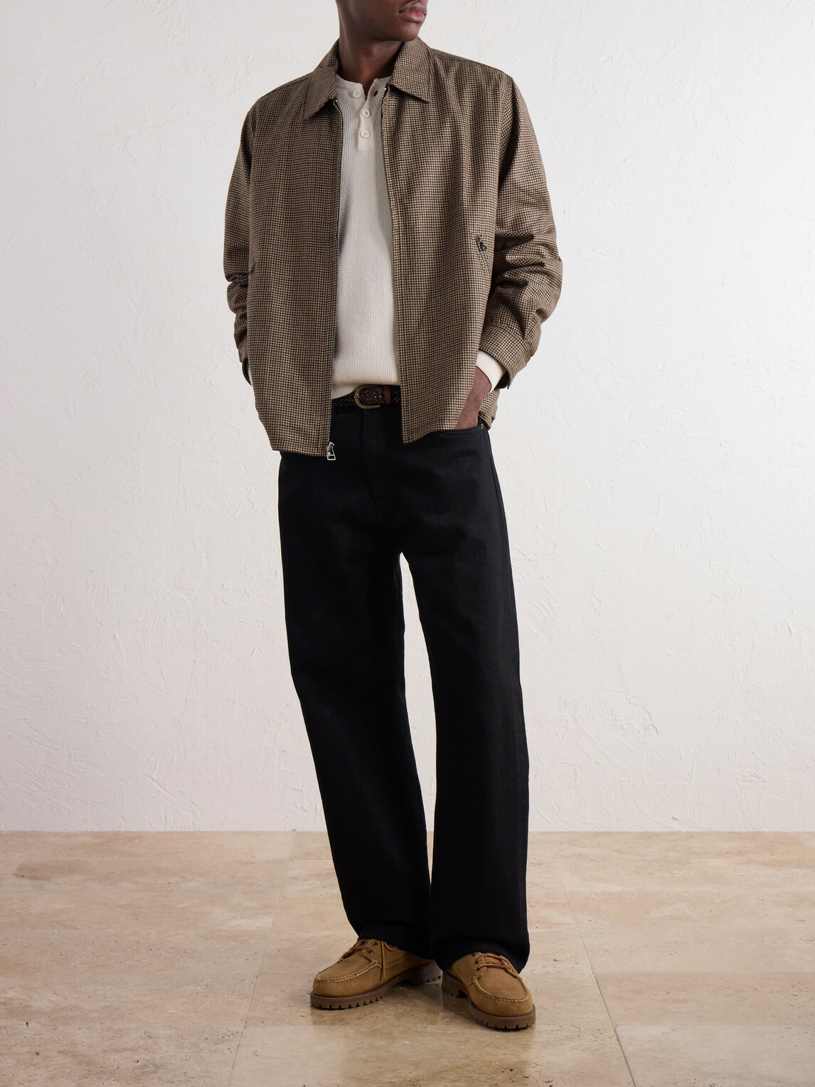 Corridor - Dekalb Houndstooth Wool-Twill Jacket - Brown
