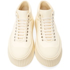 Jil Sander Off-White Leather Platform High-Top Sneakers