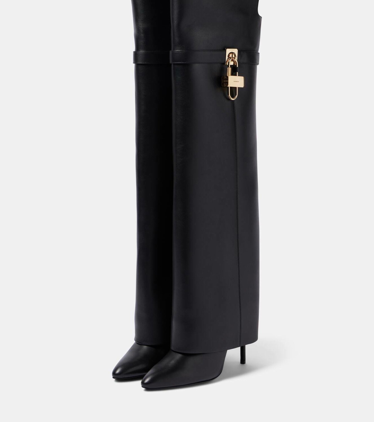 Givenchy Shark Lock Stiletto leather over-the-knee boots Givenchy