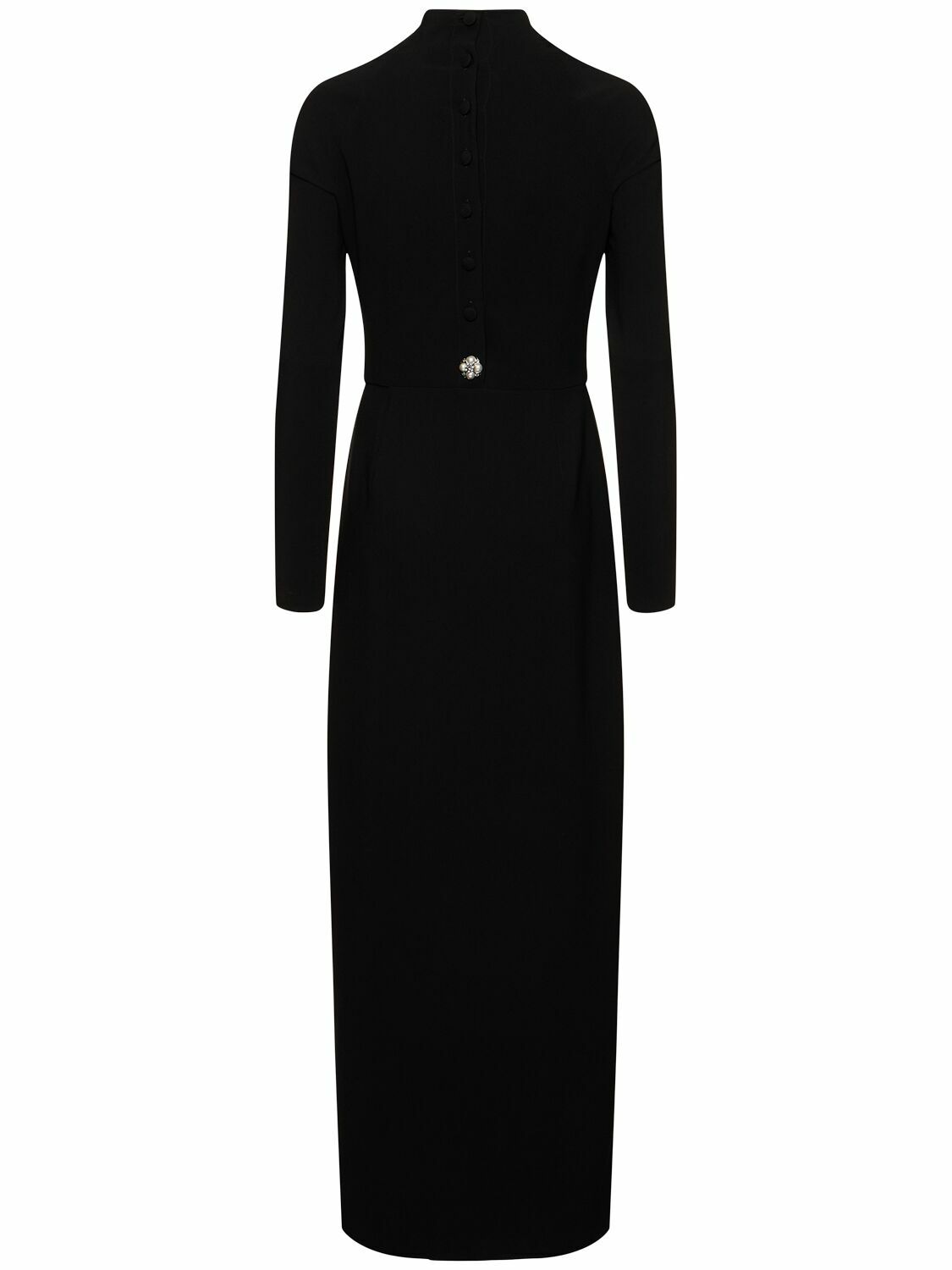 chinese dress ladies Versace Contrast-Collar Silk Cady Bustier Gown, female, Black, 42