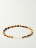 Le Gramme - 11g Sterling Silver and Tiger Eye Beaded Bracelet - Brown