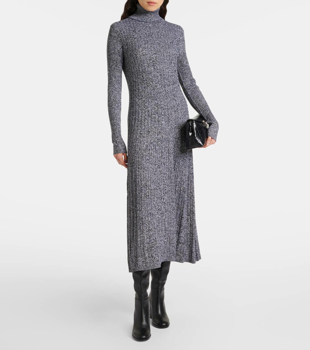 Joseph Ribbed-knit turtleneck wool and silk dress Joseph