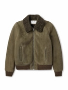 SAINT LAURENT - Shearling Blouson Jacket - Green
