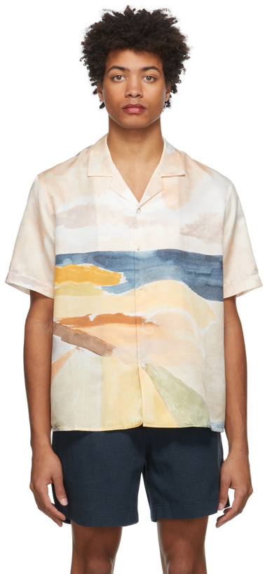 Photo: COMMAS Multicolor Shoreline Silk Camp Collar Shirt