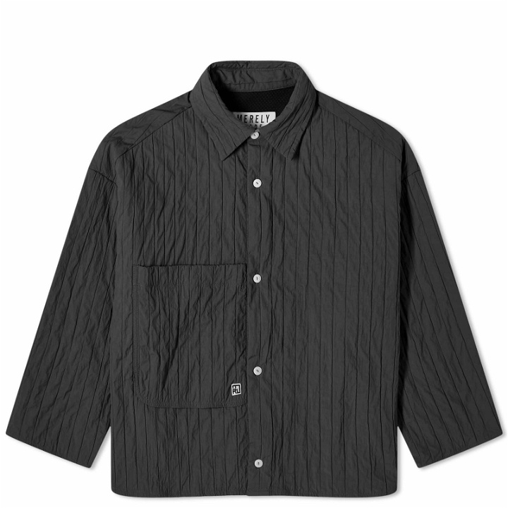 Photo: Merely Made Men's Quilted Boxy Overshirt in Black