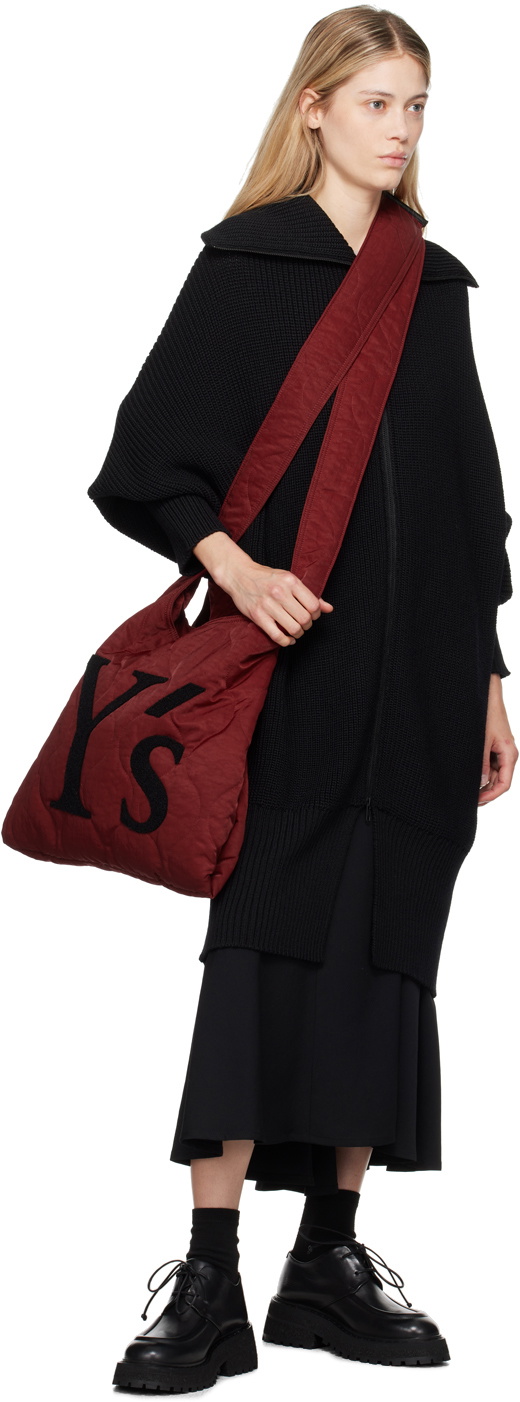 Y's Black Paneled Maxi Skirt