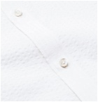 Isaia - Slim-Fit Cutaway-Collar Striped Cotton-Seersucker Shirt - White