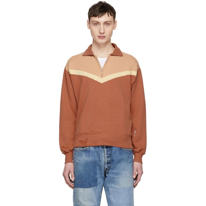 Photo: Levis Vintage Clothing Orange Colorblock Zip-Up Sweater