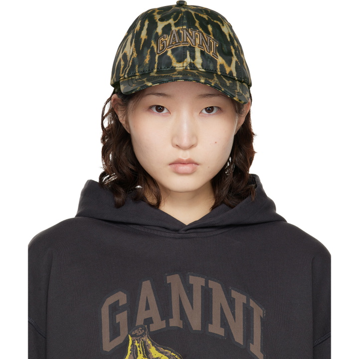 Photo: GANNI Black & Brown Printed Nylon Cap