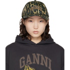 GANNI Black & Brown Printed Nylon Cap