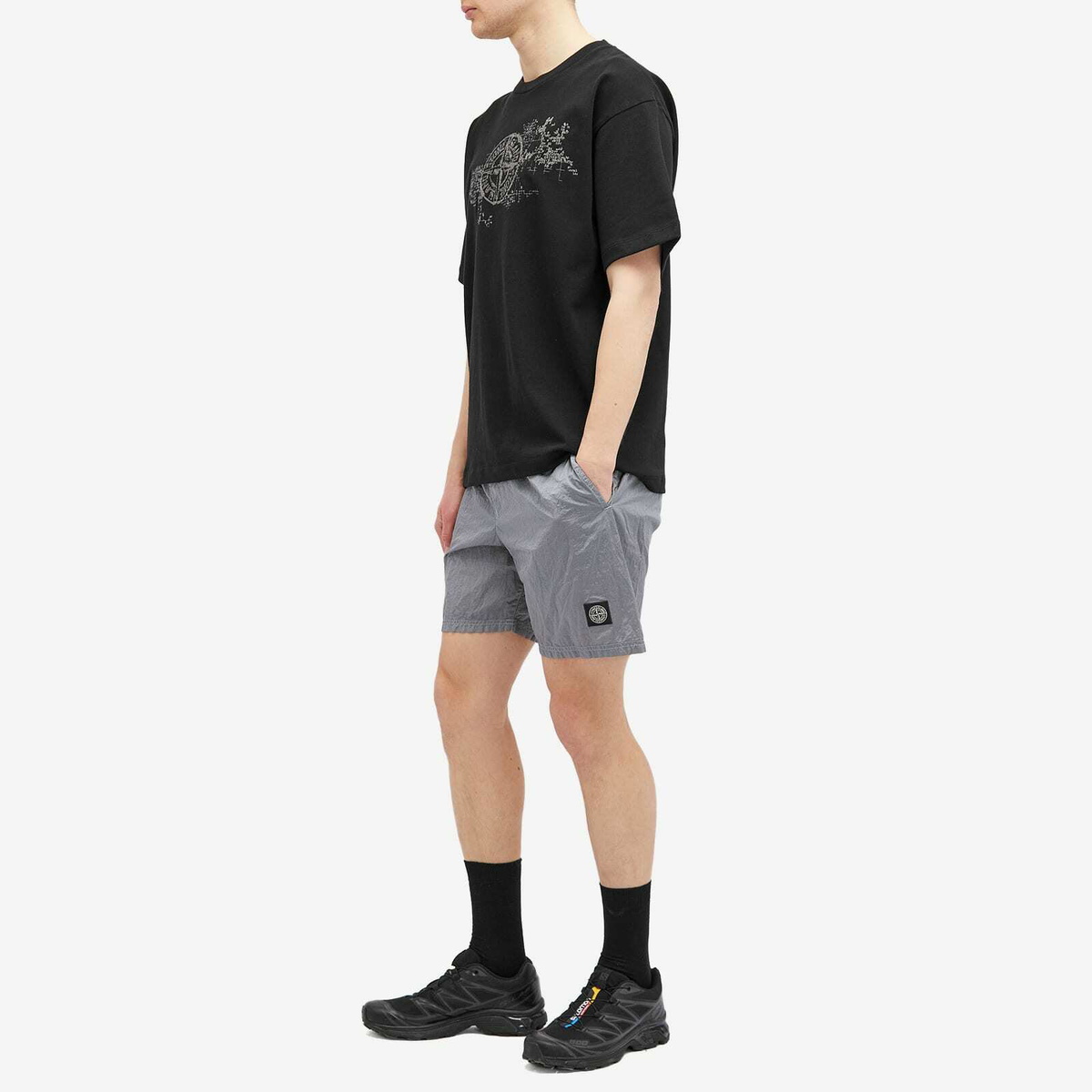 Stone Island Men's Nylon Metal Shorts in Sky Blue Stone Island