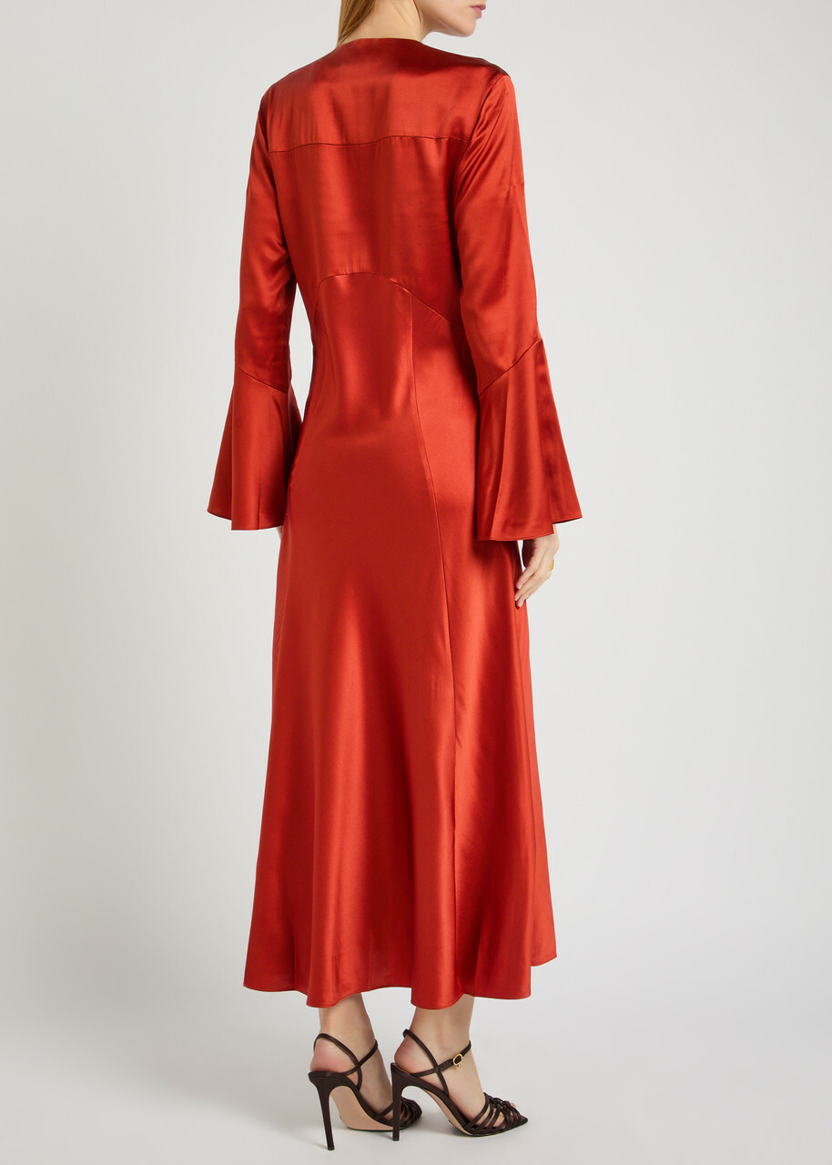 Veronica Beard Ezri Silk-blend Midi Dress Red