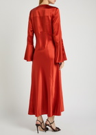 Veronica Beard Ezri Silk-blend Midi Dress Red
