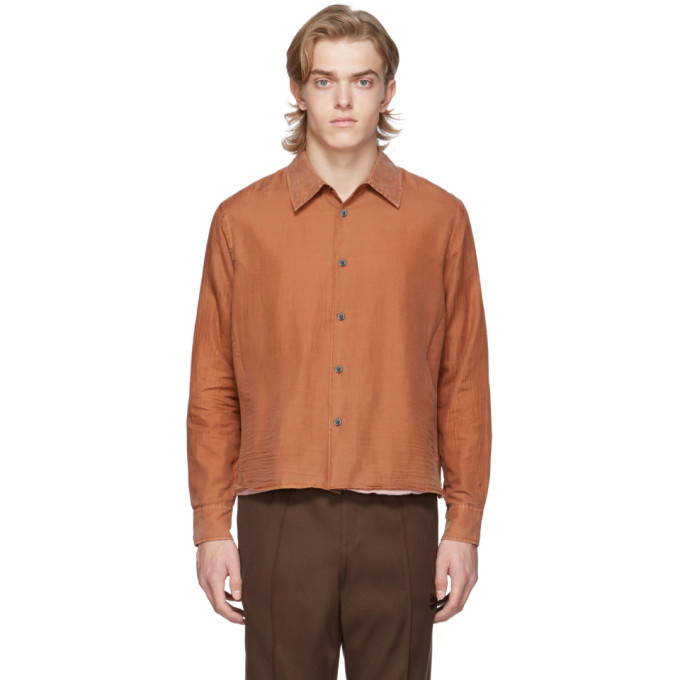 Photo: Our Legacy Orange Silk Double Company Shirt