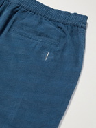 Folk - Assembly Straight-Leg Checked Cotton-Corduroy Shorts - Blue