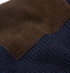 Kingsman - Merlin Slim-Fit Suede-Trimmed Cashmere Sweater - Blue