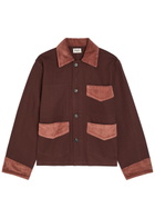 Bode Craft Corduroy-trimmed Denim Jacket Brown