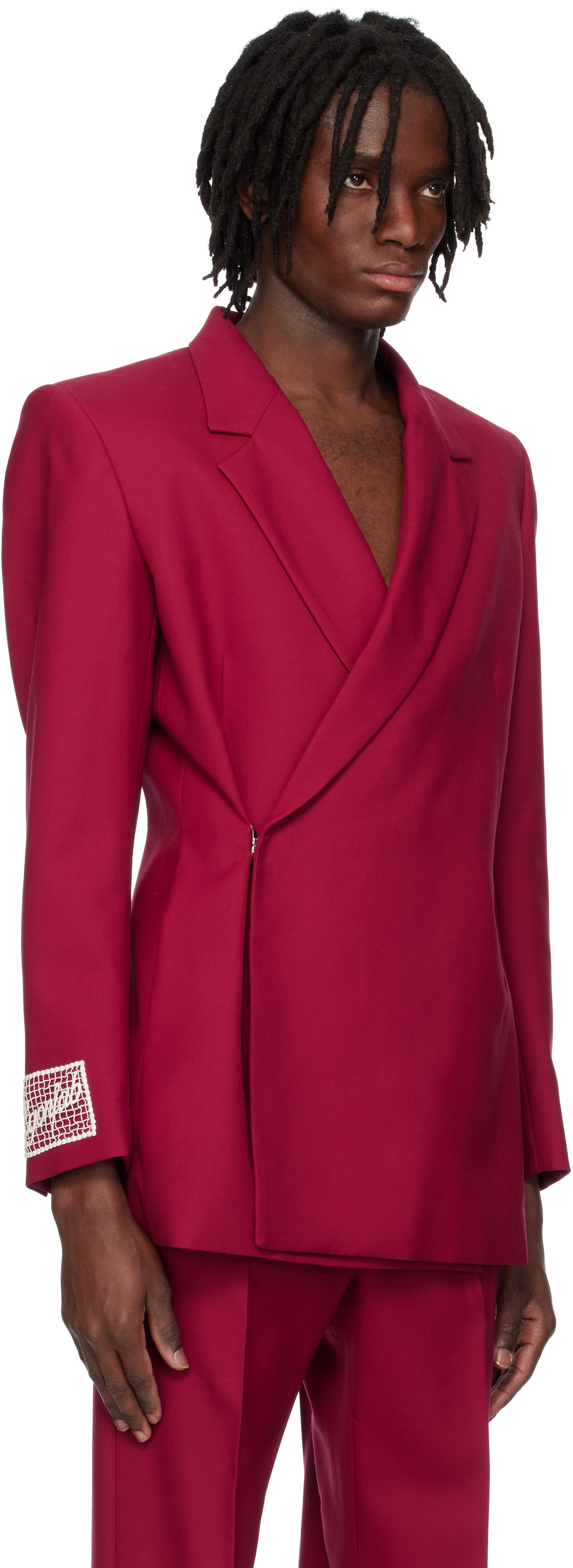 EGONlab SSENSE Exclusive Burgundy Egonic Blazer EGONlab