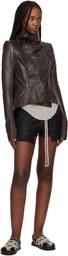 Rick Owens Brown Temple Naska Leather Jacket