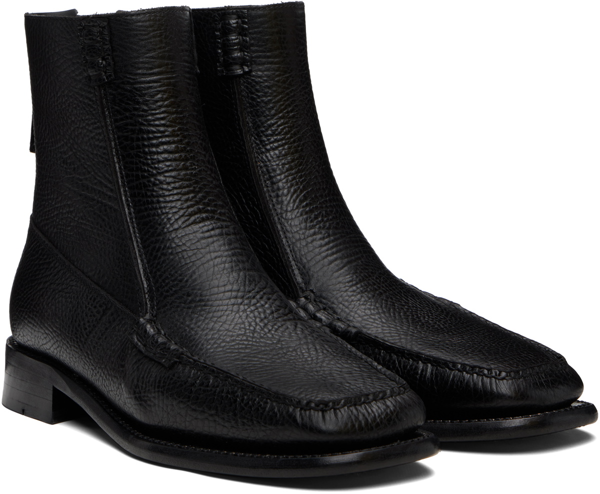 HEREU Black Quadra Grainy Boots